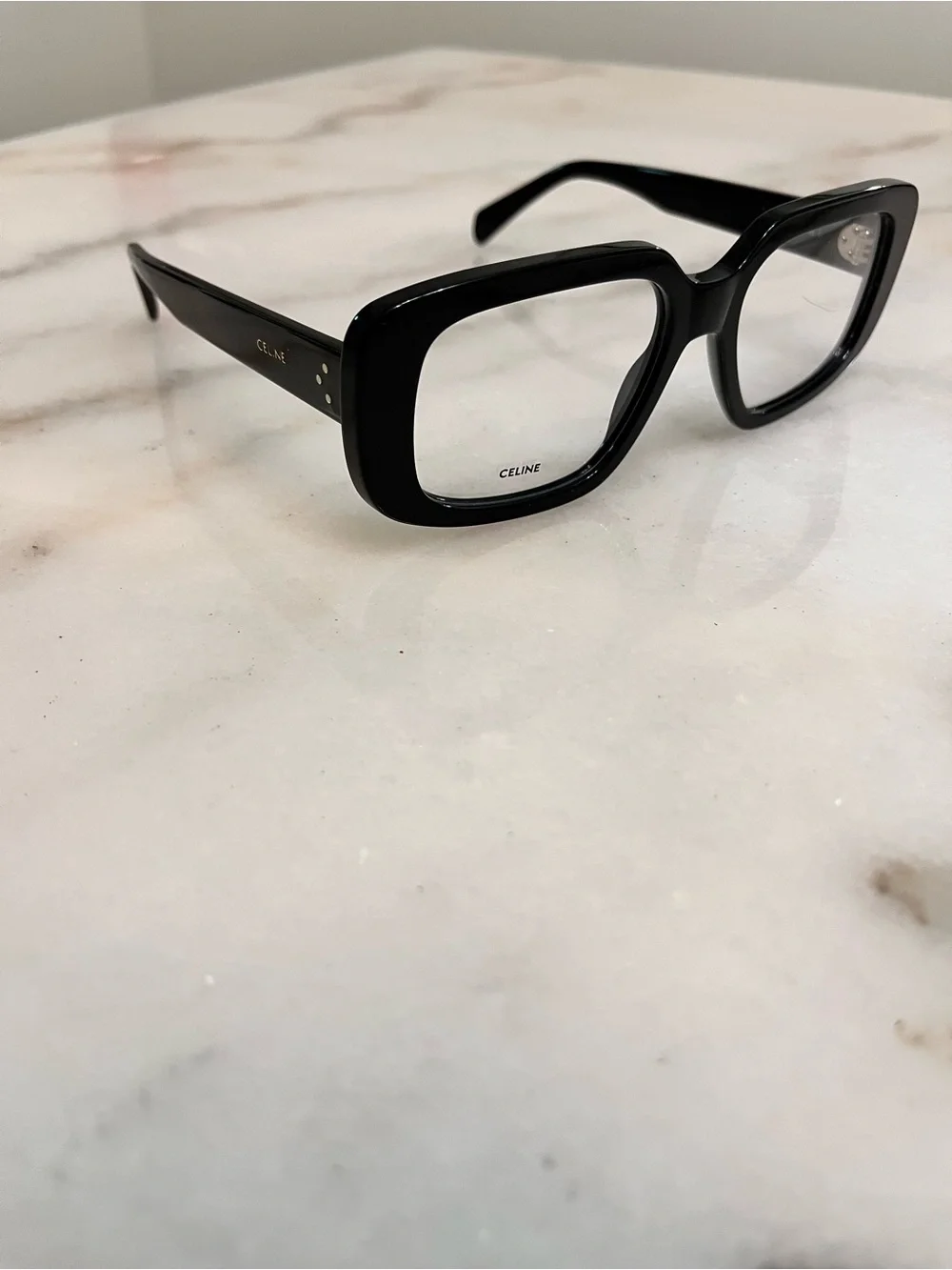 Celine Black Oversized Square Acetate Glasses